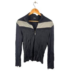 Versace Sport Womens Medium Pullover 1/4 Zip Vintage Jacket Athletic Wear Black